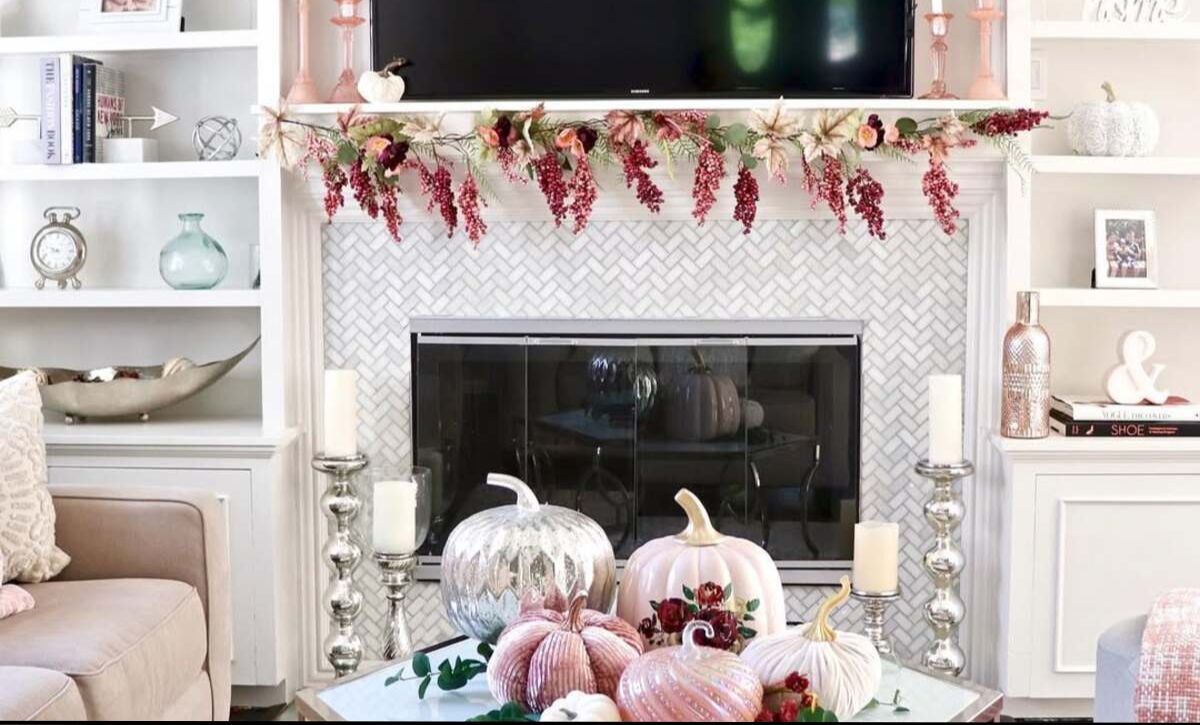 fall mantle decor ideas for fireplaces with tvs above