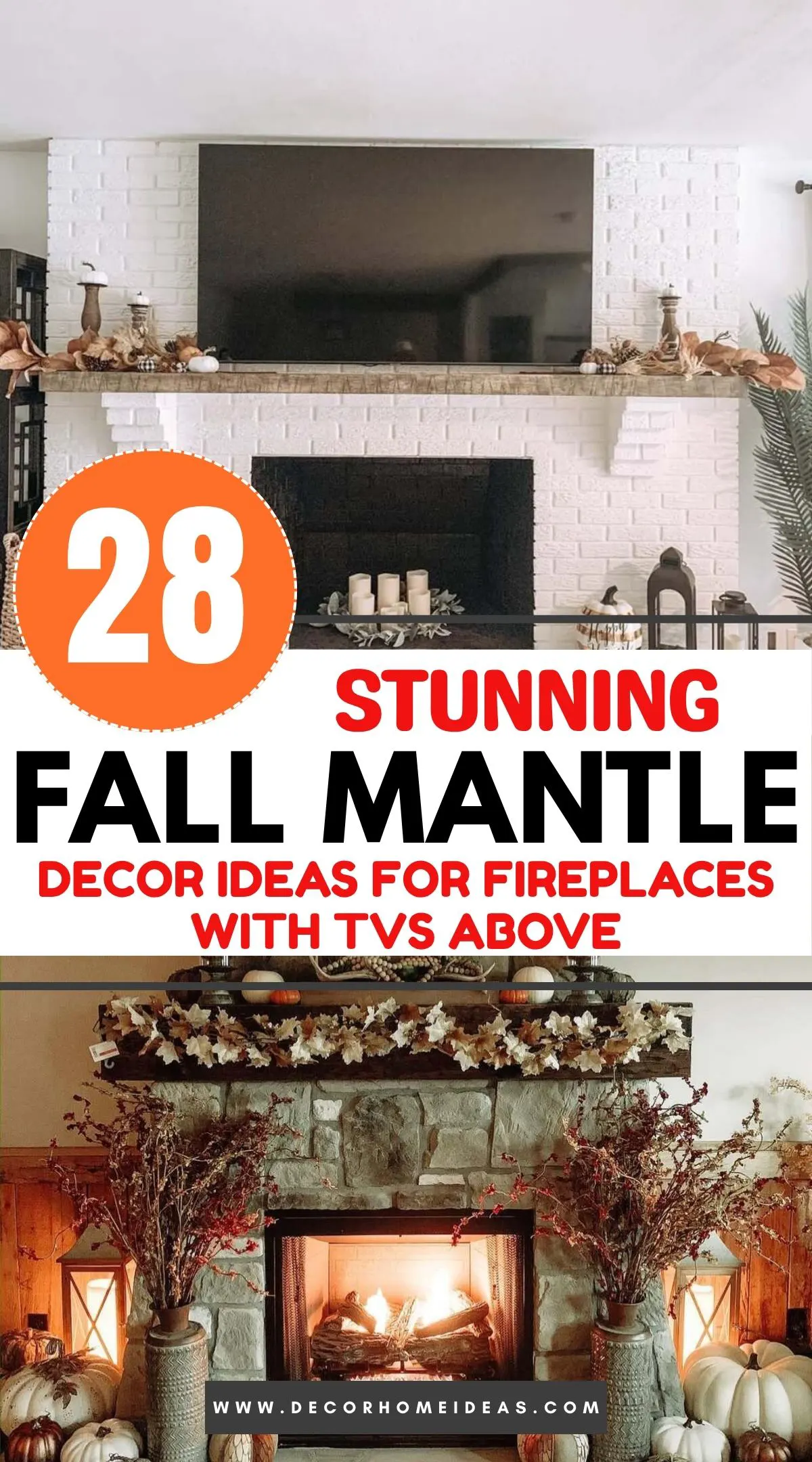 Looking for fall mantle decor ideas that work beautifully with a TV above your fireplace? These 28 stunning setups are full of cozy charm, clever styling, and aesthetic balance. Whether you love rustic, modern, or farmhouse looks, these ideas help you decorate around your screen without losing seasonal warmth or visual appeal. You’ll want to try them all!