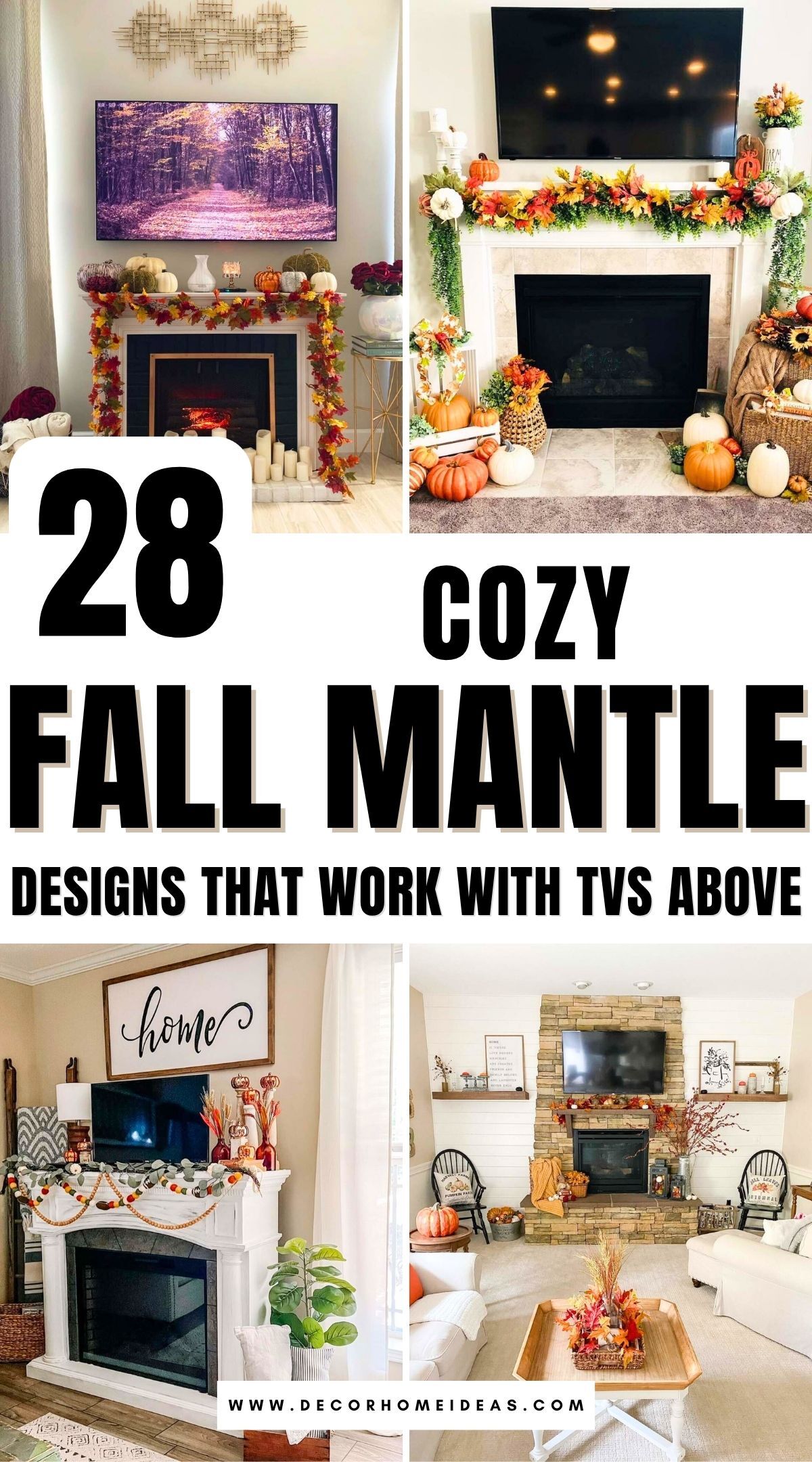 fall mantle ideas for fireplaces with tvs above 2