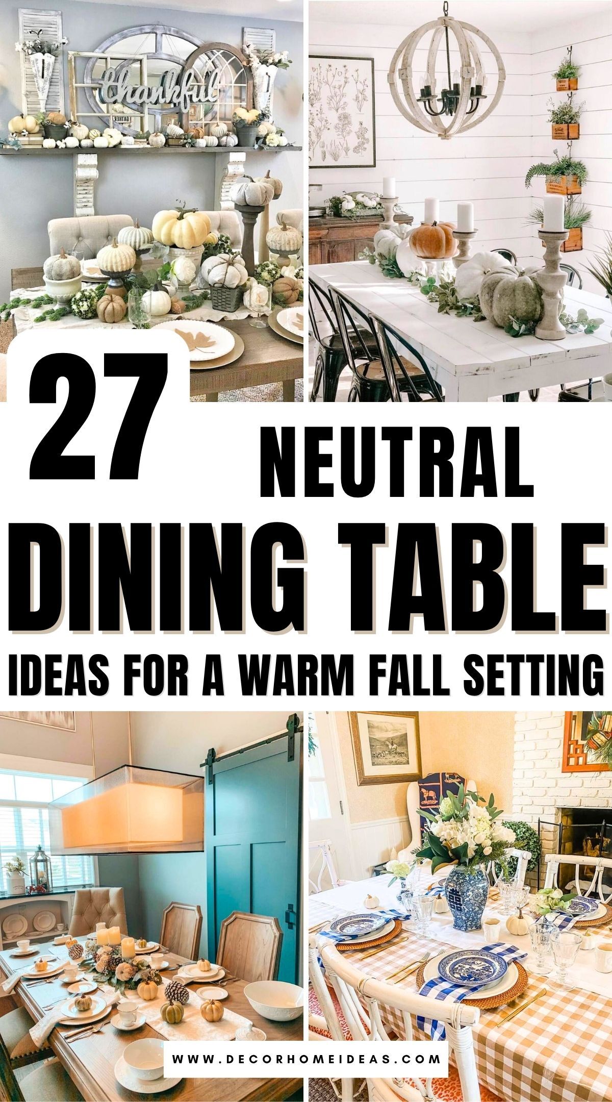 neutral fall decor ideas dining table 2