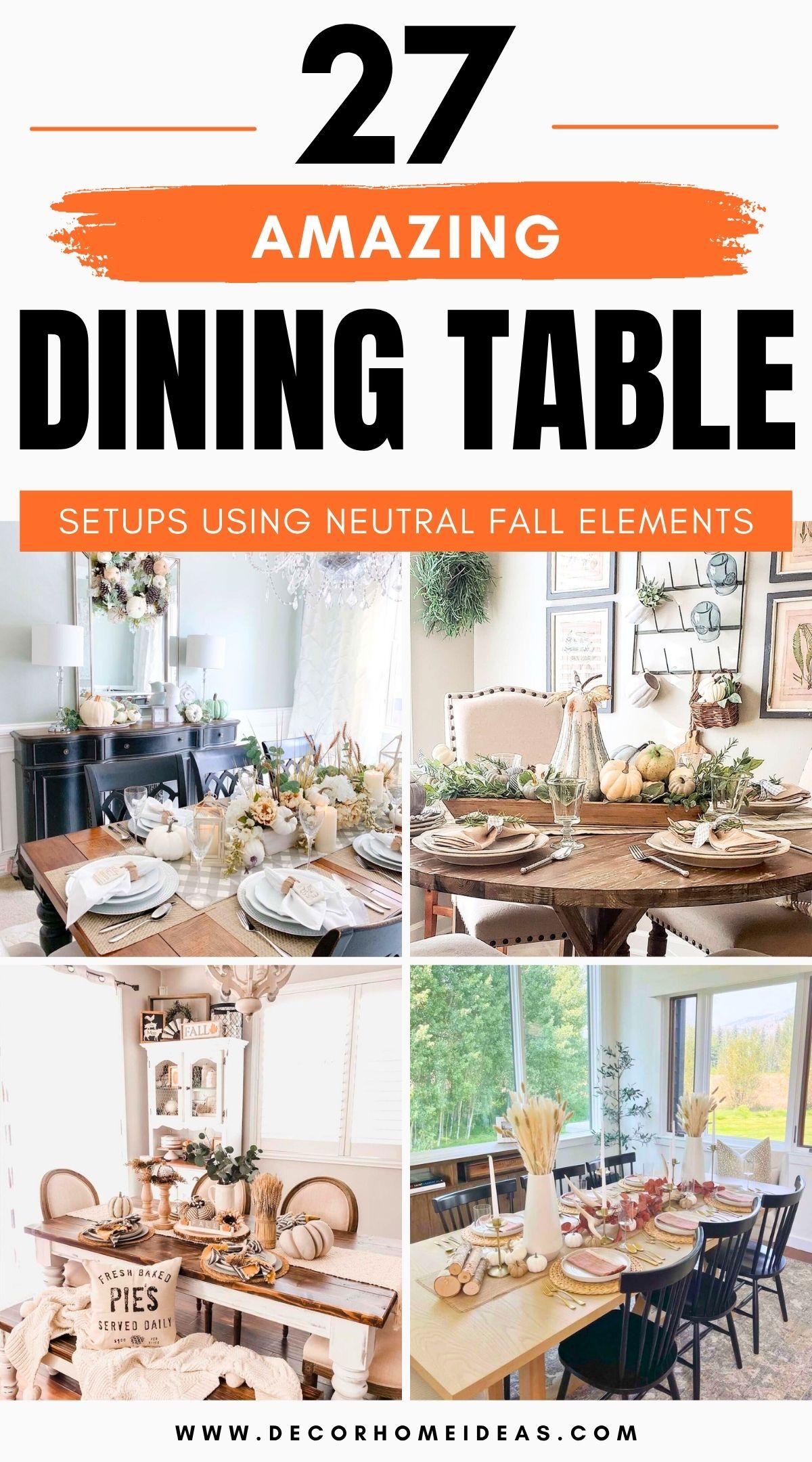 neutral fall decor ideas dining table 3