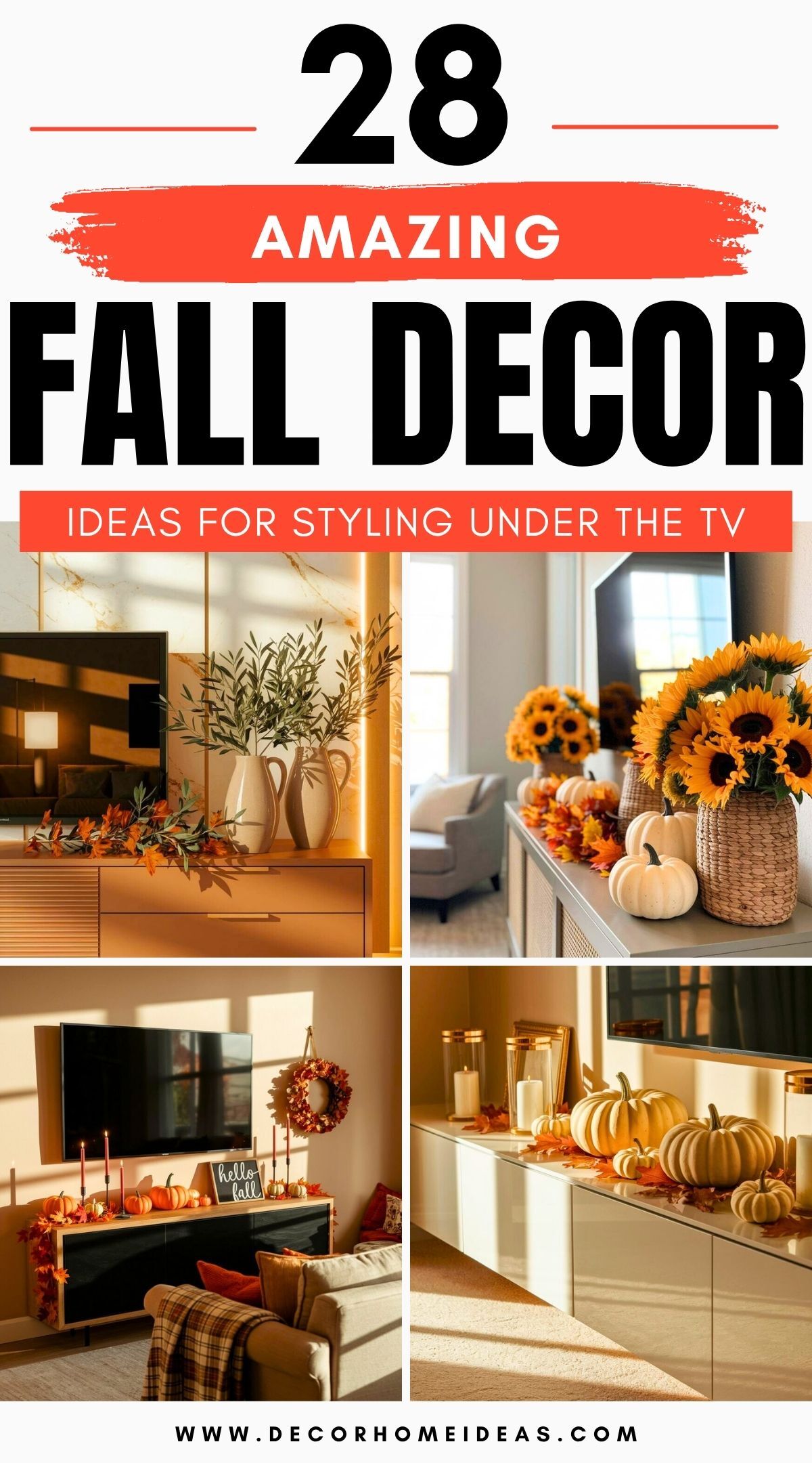 under tv fall decor ideas 3