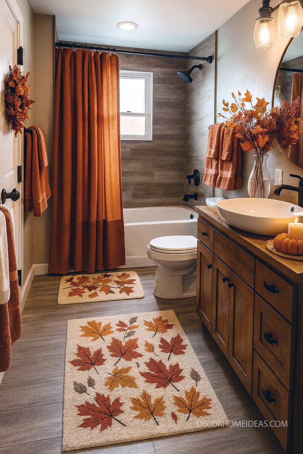 Cozy Fall Bathroom Decor with Warm Autumn Vibes