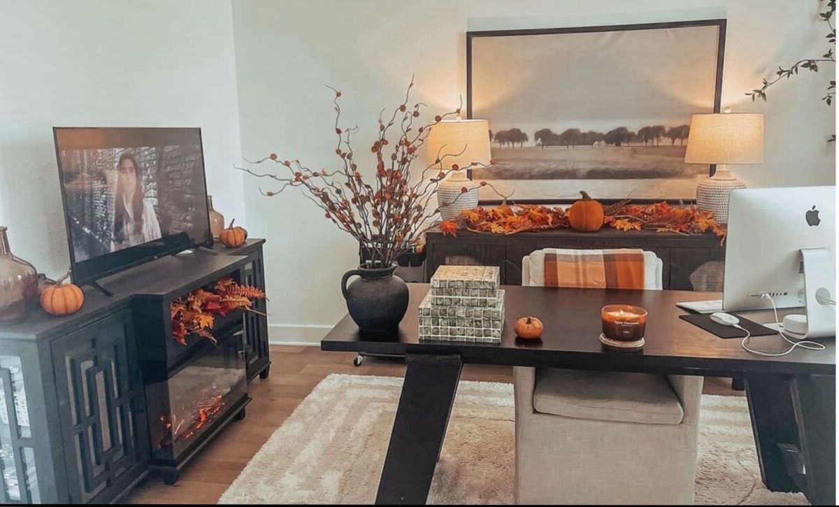 home office fall decor