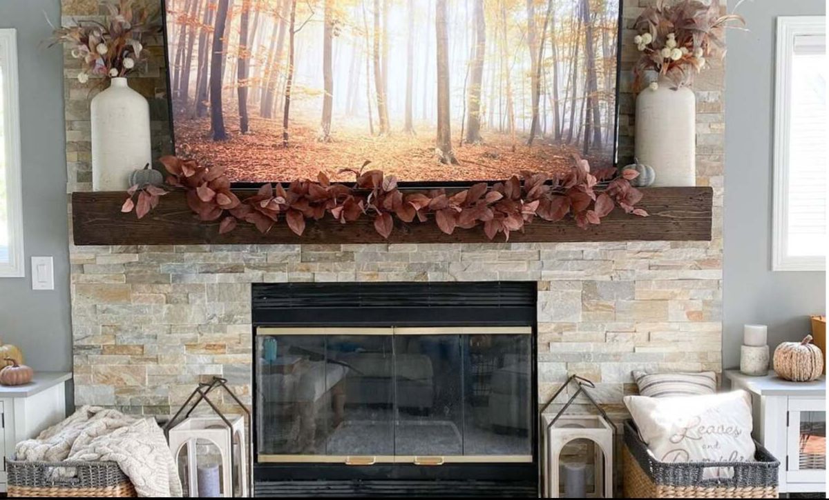 rustic fall mantle decor ideas