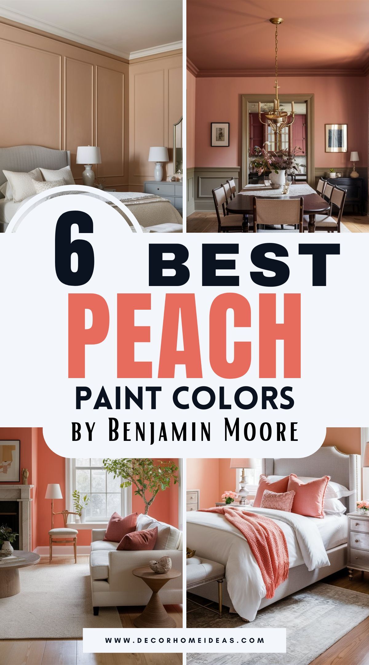 Discover the 6 best peach paint colors by Benjamin Moore that bring warmth, charm, and a soft glow to any room. From subtle pastels to rich, earthy tones, see which shades designers love—and get ideas for where and how to use them in your home.