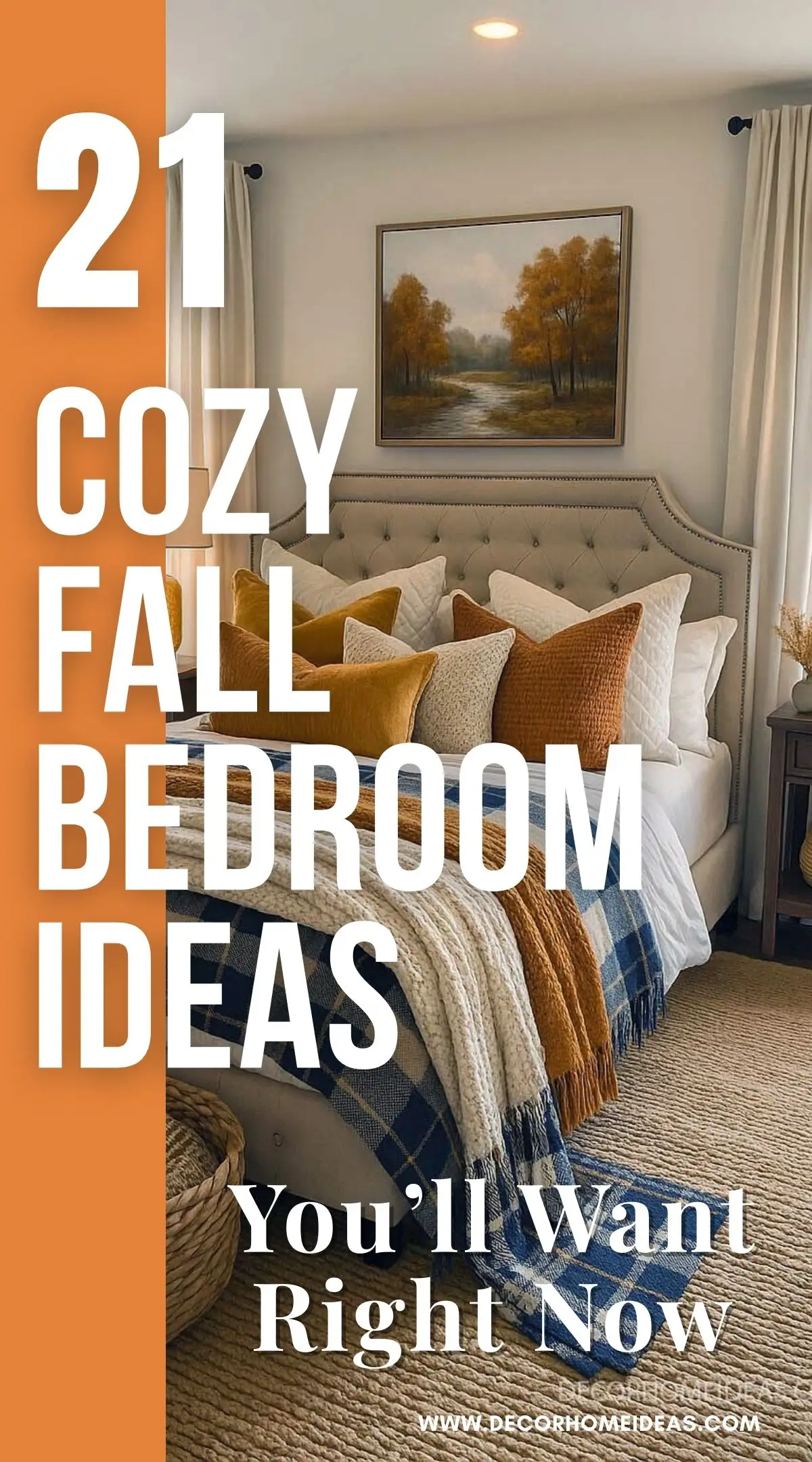 Bring warmth and comfort into your bedroom this autumn! These 21 cozy makeovers show you how to layer textures, add seasonal colors, and create a snug space you’ll love curling up in. Save this inspiration for your next fall refresh!