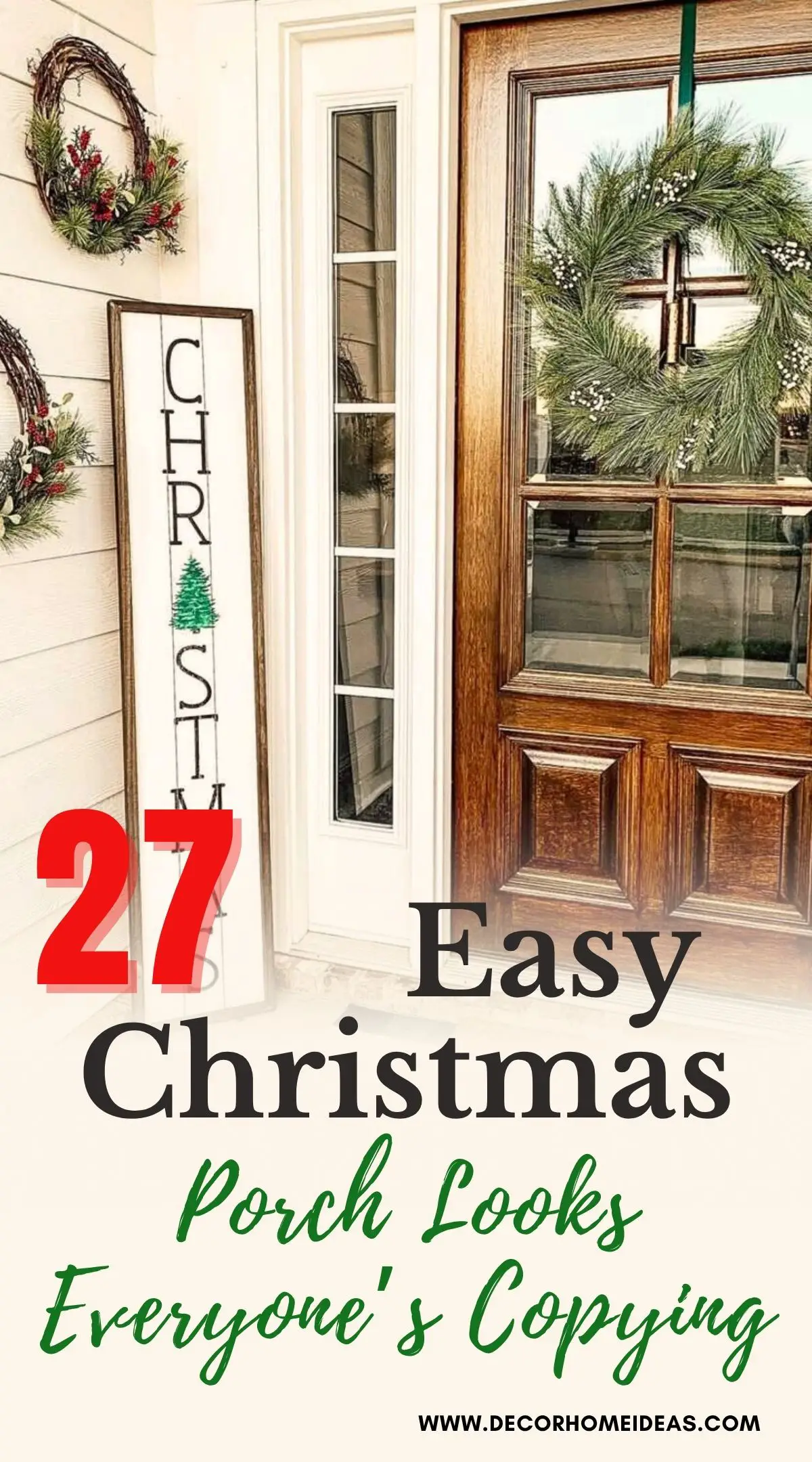 Create the perfect first impression this holiday season with these stunning front porch ideas! Whether you love traditional red and green, farmhouse charm, or snowy elegance, you’ll find inspiration for every style. Tap to explore all 27 festive looks!