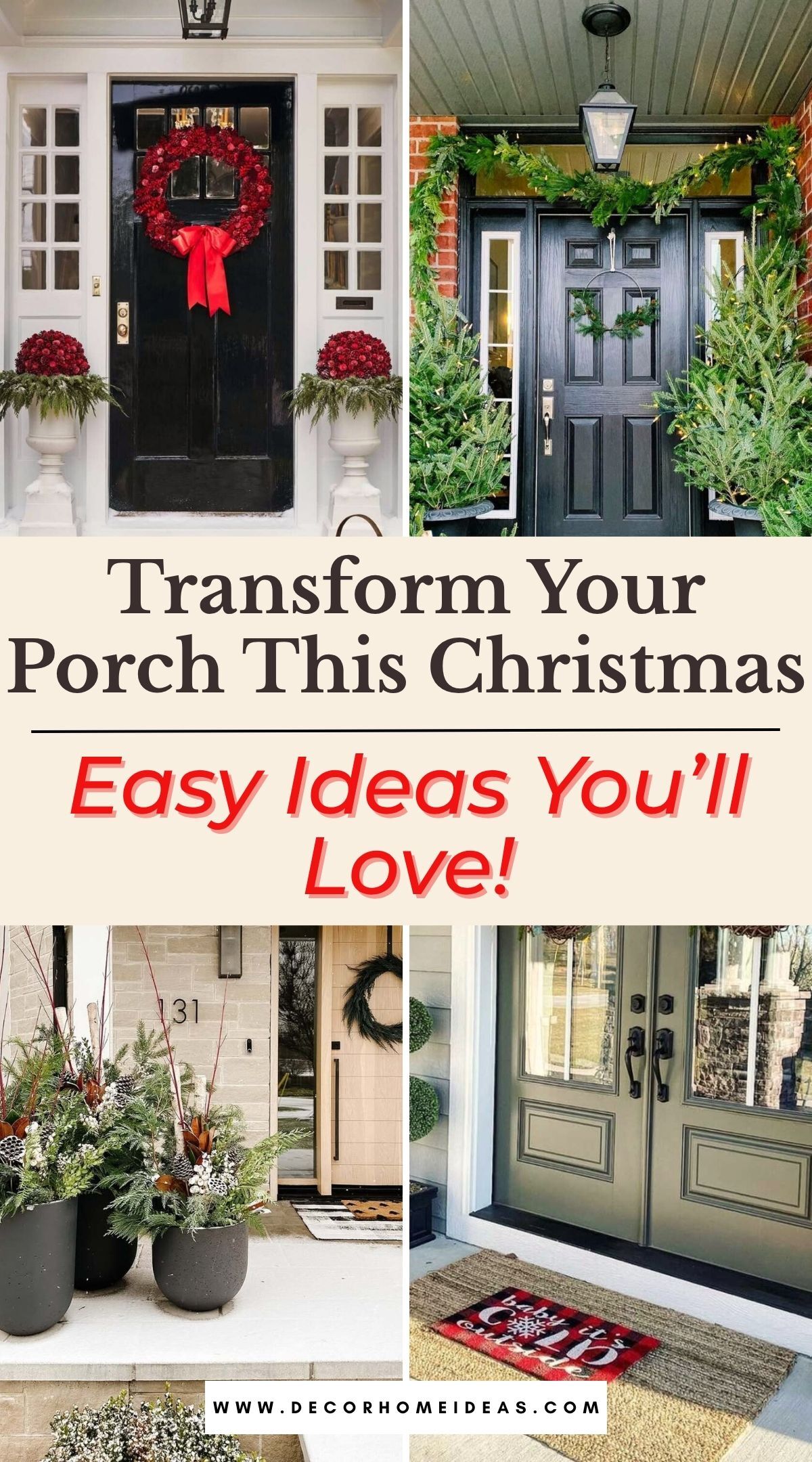 easy christmas front porch decor 3