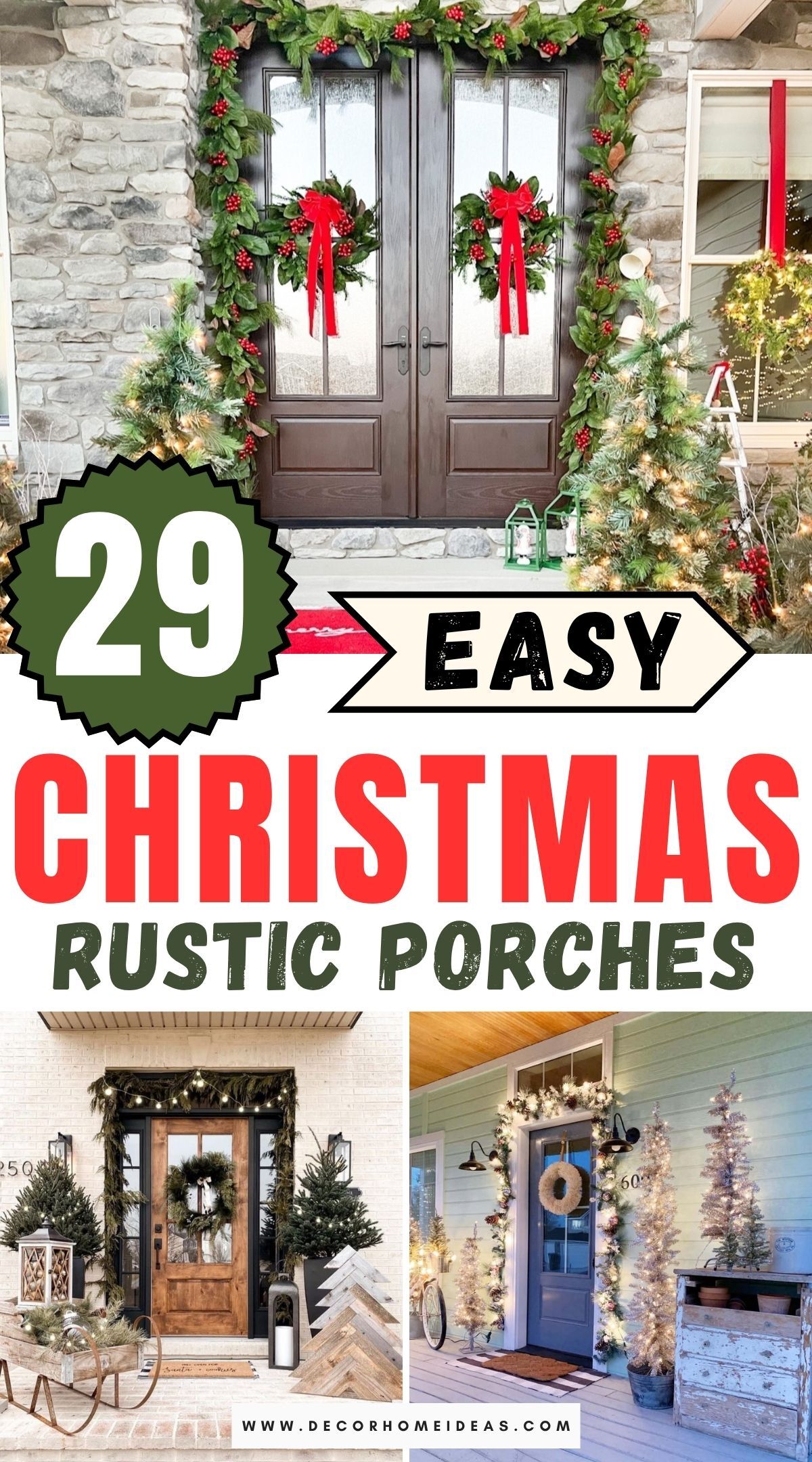 farmhouse christmas front porch decor 2