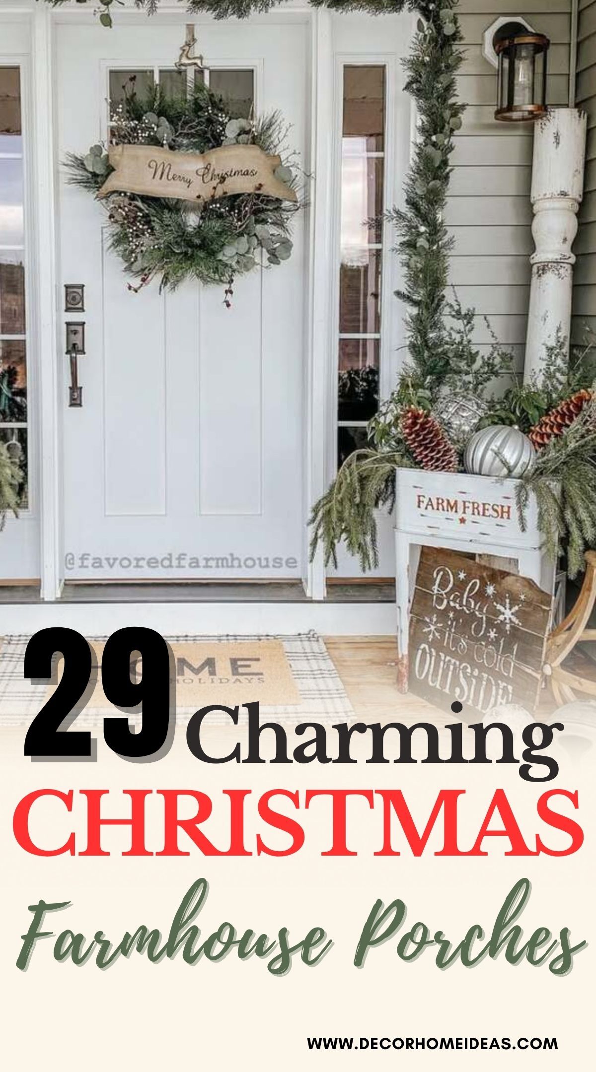 farmhouse christmas front porch decor 3